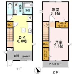 加茂戸建借家　D棟の物件間取画像